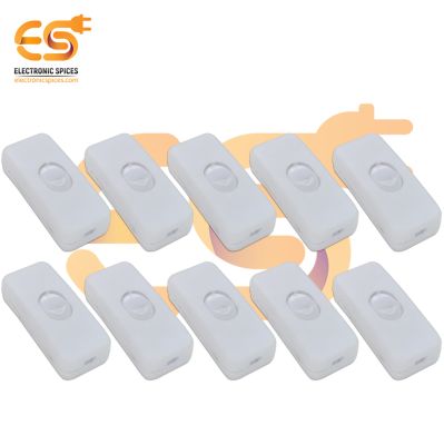 White SPST Halfway Rocker button Inline switch Pack of 100